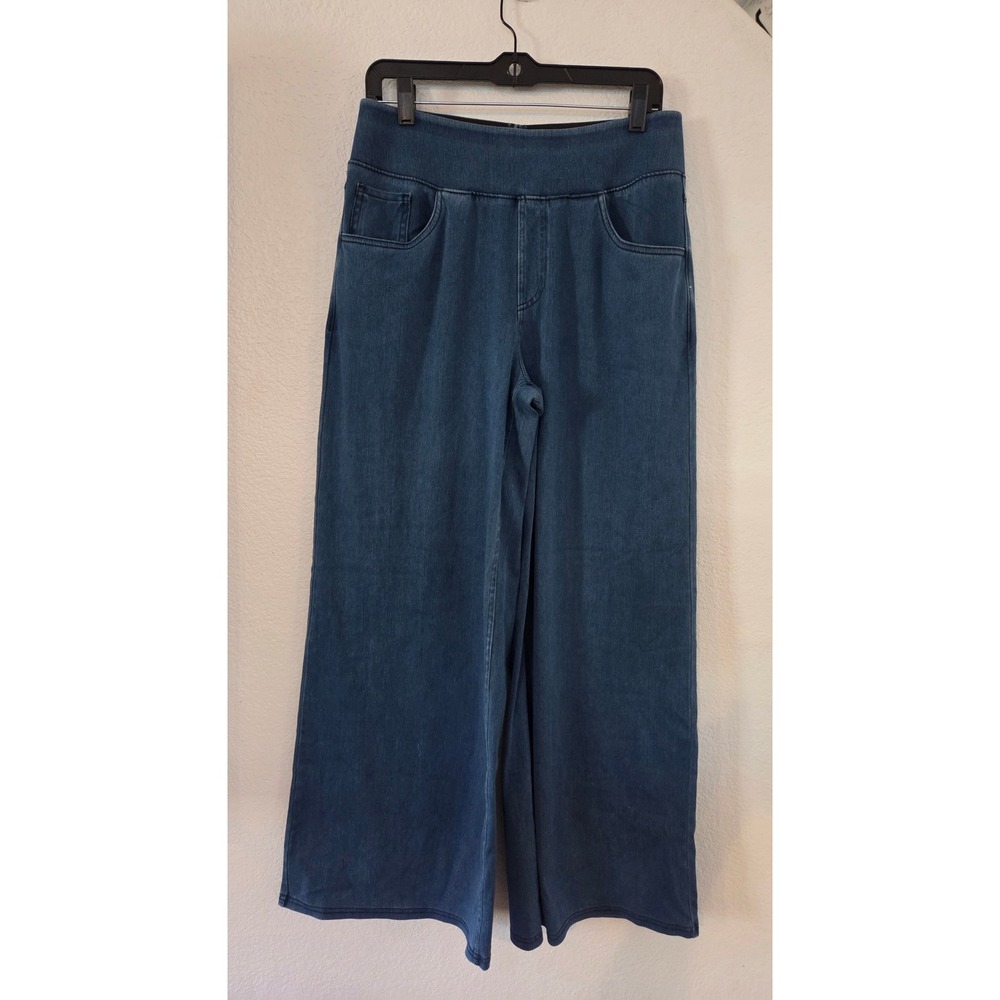 Halara Flex High Waisted Baggy Wide Leg Washed Denim Jeans Blue Large L Regular